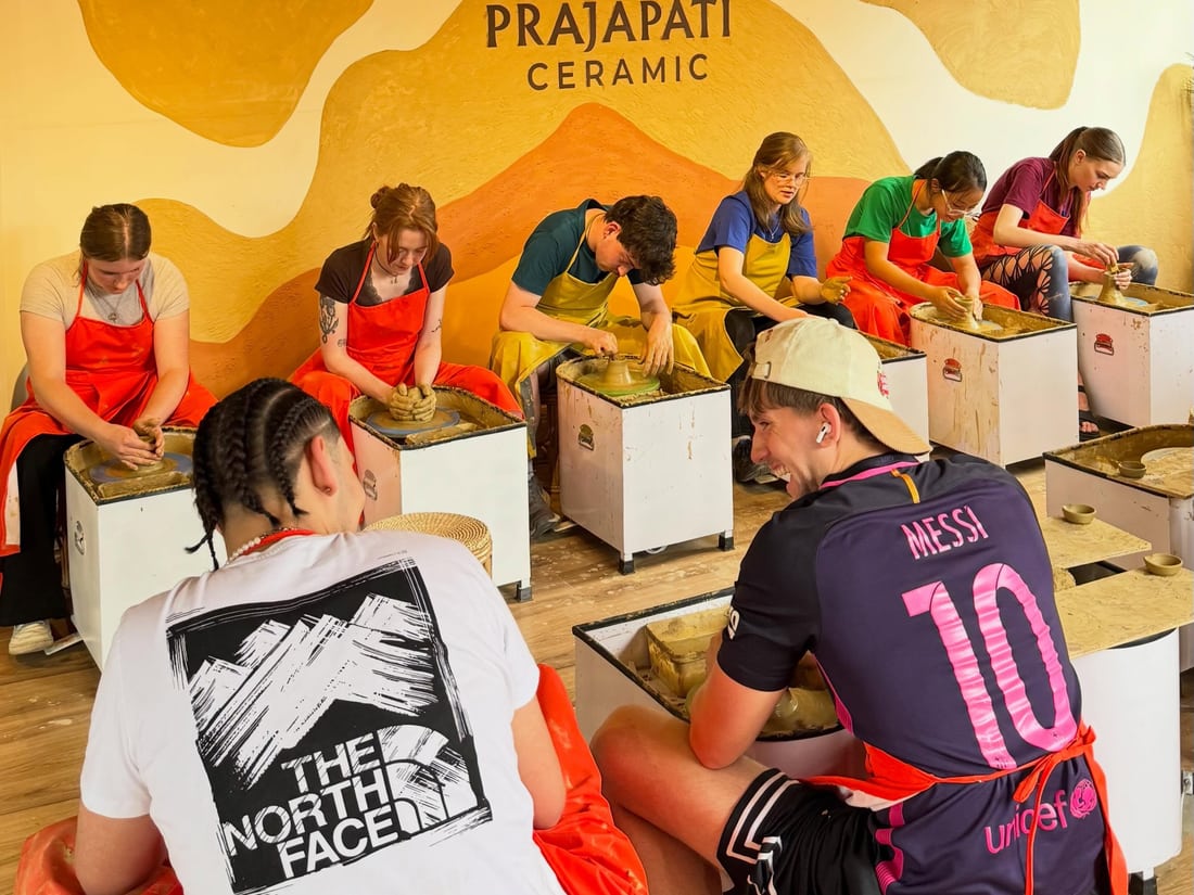 Making and sharing pottery at Prajapati Ceramic